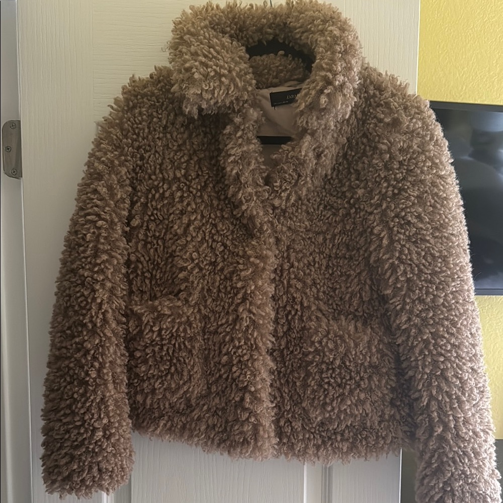 Zara Brown Faux Fur Jacket